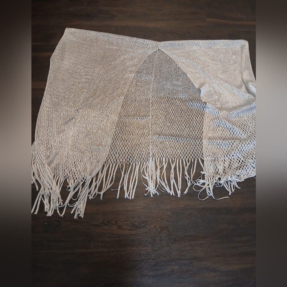 Chic Cream Fringe Tunic Top